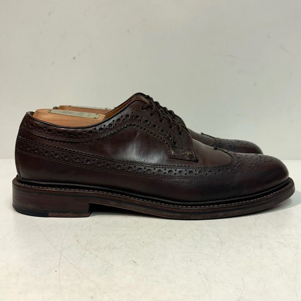 GUC Grant Stone x J. Crew Ludlow Longwing Wingtip Derby Bench Made Brown 8 D